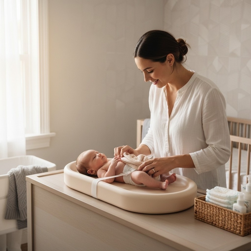 Milou Stay Clean waterproof Baby Changing Pad Color Oat - 31x16x3.63"